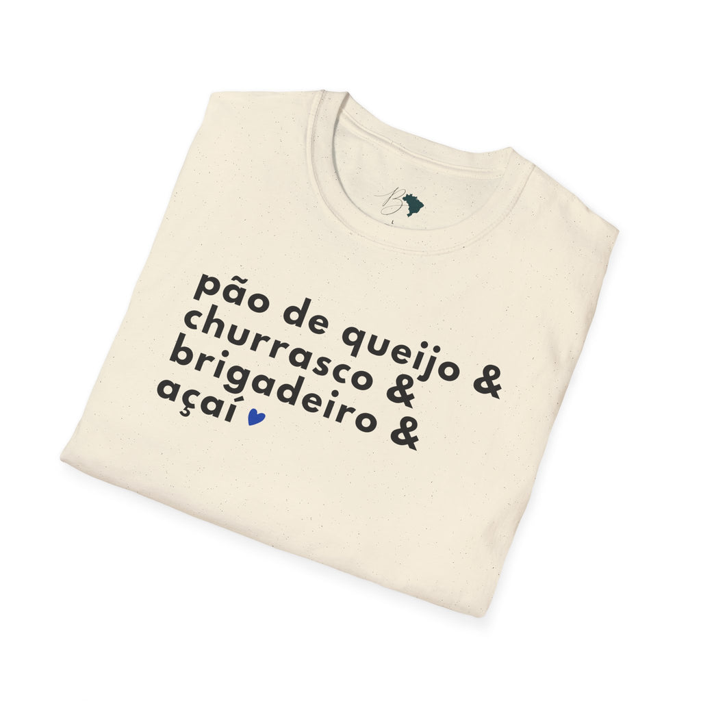Pão de Queijo & Churrasco & Brigadeiro & Açaí – Brazilian Essentials Unisex T-Shirt